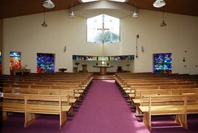 Inside church view of alter